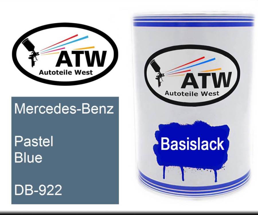 Mercedes-Benz, Pastel Blue, DB-922: 500ml Lackdose, von ATW Autoteile West.